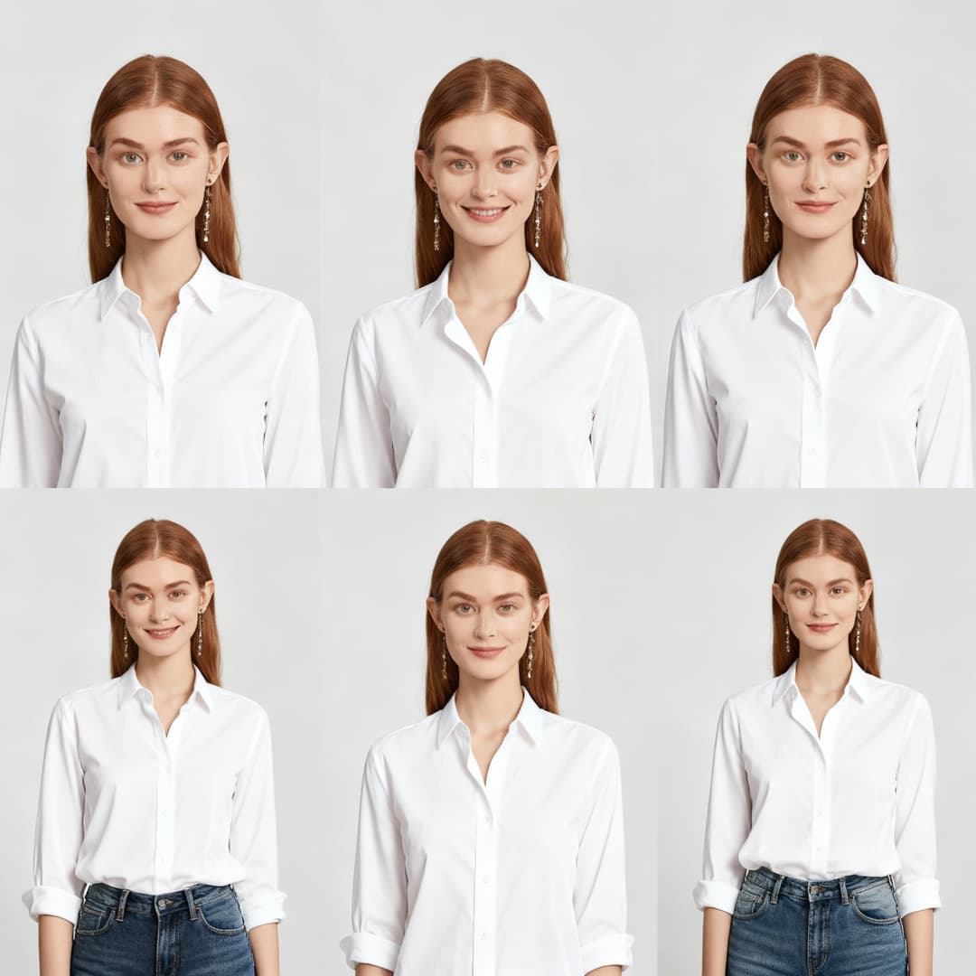 Transformed portrait with white shirt